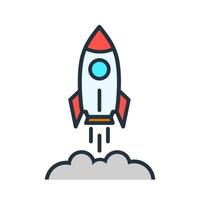 vector cartoon rocket isolated on a white background. rocket icon symbol for your logo, app and website design. Vector illustration.