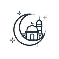 Mosque icon isolated on a white background. Symbol design for your website. Vector illustration