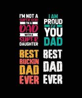 dad typography t-shirt design set vector