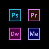 Adobe software icons logo vector