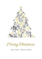 Merry Christmas greeting card template vector