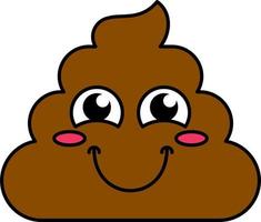 Blushing poop emoji vector illustration
