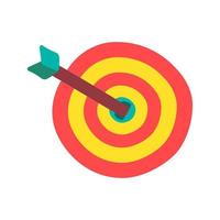 Target with arrow flat color illustration vector