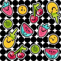 Fruits seamless color vector pattern