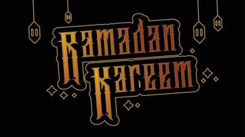 ramadan kareem gold with grain effect custom lettering background vector