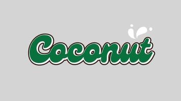 coconut custom lettering for background vector