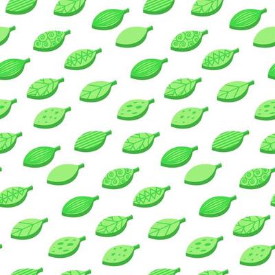 Green stylized leaves color seamless vector pattern
