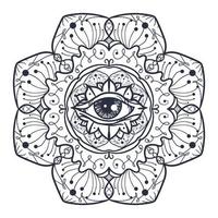All Seeing Eye in Mandala vector