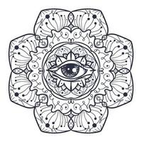 All Seeing Eye in Mandala vector