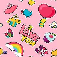 Love seamless color vector pattern