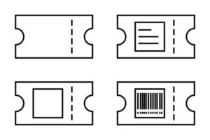 conjunto de iconos de vector de boleto, ilustración aislada para diseño gráfico y web. icono de entradas símbolo de signo aislado ilustración vectorial