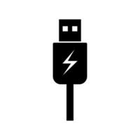 USB icon, Simple symbol on white background. vector