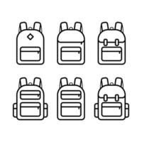 ilustración de vector de icono de mochila de línea