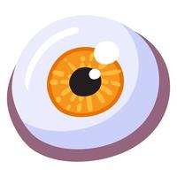 Glossy eyeball, cartoon zombie eye for Halloween vector