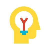 Idea generation and brainstorming flat vector icon