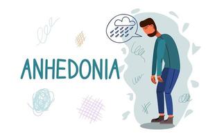 Anhedonia hand drawn banner vector template