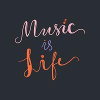 la música es vida vector