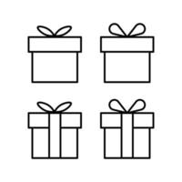 Gift Line Vector Icons  vector illustration