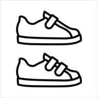línea niños zapatos icono vector illuatration