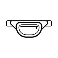 Line Waist Bag Icon Vector Design on White Background