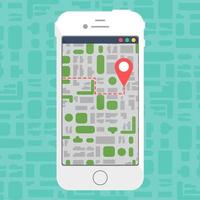 Electronic Offline Map On Smartphone In Hand vector