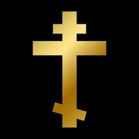 Orthodox cross symbol isolated christ church sign vector