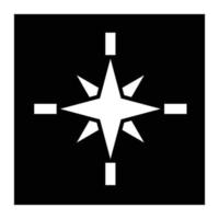Compass vector icon on black background