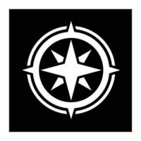 Compass vector icon on black background