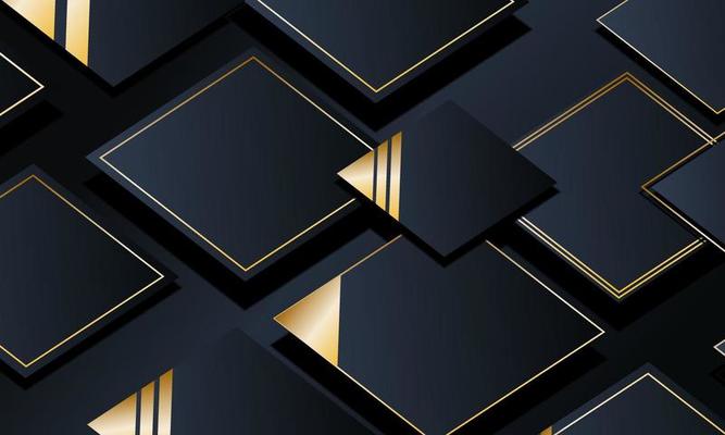 3d luxury navy geometric square background.