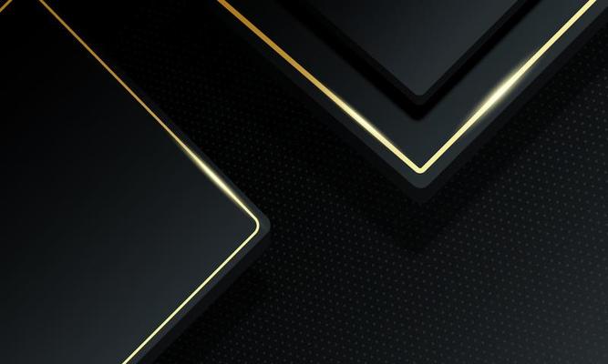 3d luxury rectangles with gold lines background.