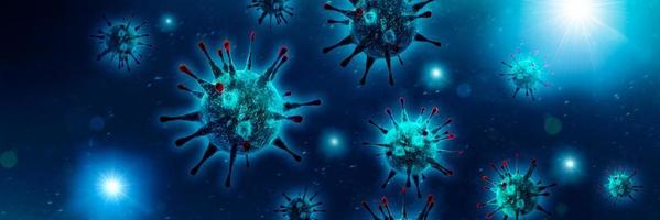 Corona virus background, pandemic risk concept. 3D illustration photo