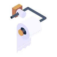 Isometric icon of tissue roll stand, editable vector