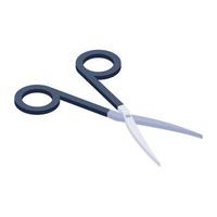 A pair of cutting blades attached with screw, scissors icon in isometric style vector