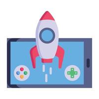 A well-designed flat icon of game startup vector