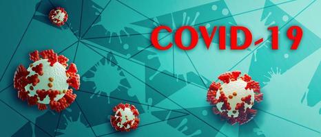 Corona virus background, pandemic risk concept. 3D illustration photo