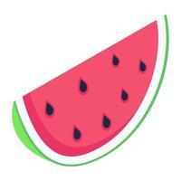 Style of watermelon slice, editable isometric vector