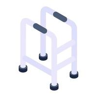 Handicap walker vector, disability walker in isometric style vector