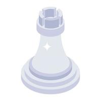 Chess king icon in isometric style vector