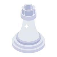 Chess king icon in isometric style vector