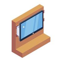 An icon design of lcd, isometric style of liquid crystal display vector