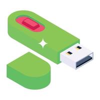 Universal serial bus, usb icon in modern isometric style vector