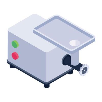 An icon design of meat mincer in modern isometric style