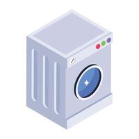 A home appliance icon in isometric design, washing machine icon vector