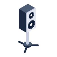 Isometric icon of sound system, editable vector