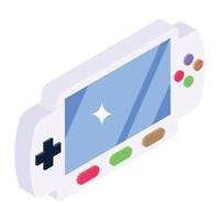 Video game icon in isometric design, game console vector