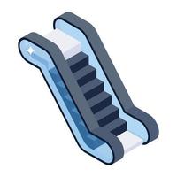 An icon design of moving staircase, editable vector