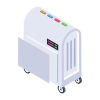 An isometric design of air chiller icon vector