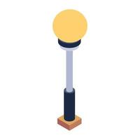 Editable isometric design of street lighting icon vector