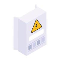 High voltage icon in editable isometric style vector