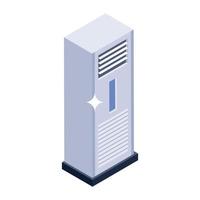 An icon of tower ac in isometric style vector